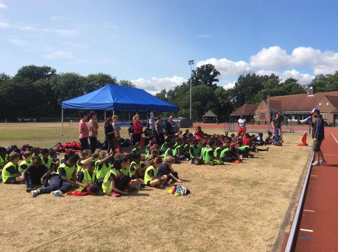 Pupils taking part in sports day